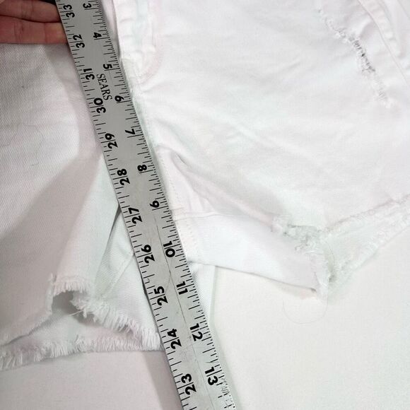 Level 99 Jean Shorts Womens 28 Chelsea White Cut Off Denim Distressed Mid Rise - Picture 6 of 10